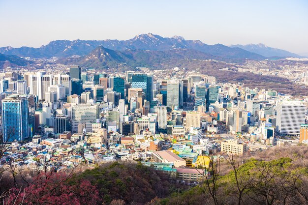 Hermoso paisaje y paisaje urbano de la ciudad de Seúl