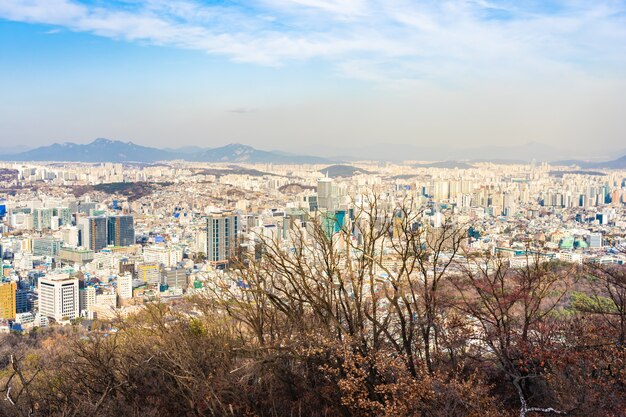 Hermoso paisaje y paisaje urbano de la ciudad de Seúl