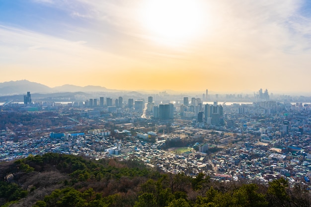 Hermoso paisaje y paisaje urbano de la ciudad de Seúl