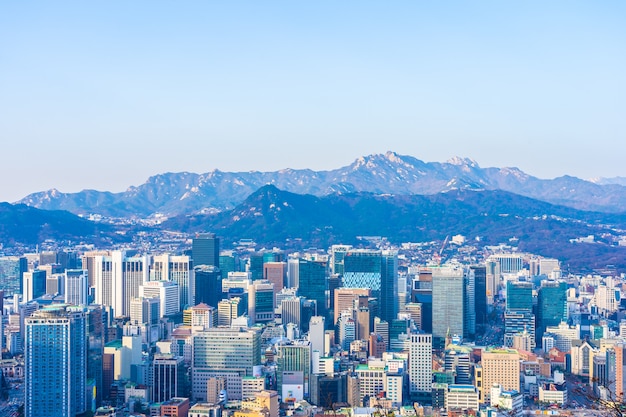 Hermoso paisaje y paisaje urbano de la ciudad de Seúl