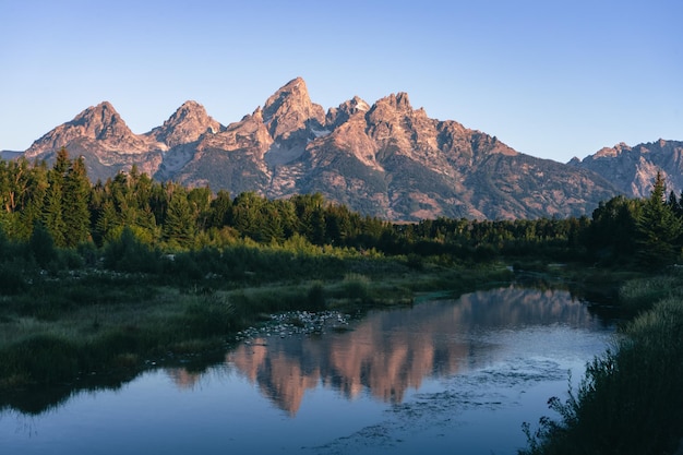 Foto gratuita hermoso paisaje en el parque nacional grand teton wyoming estados unidos