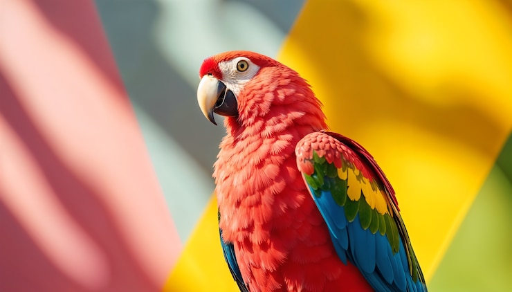Foto gratuito un hermoso pájaro tropical de colores