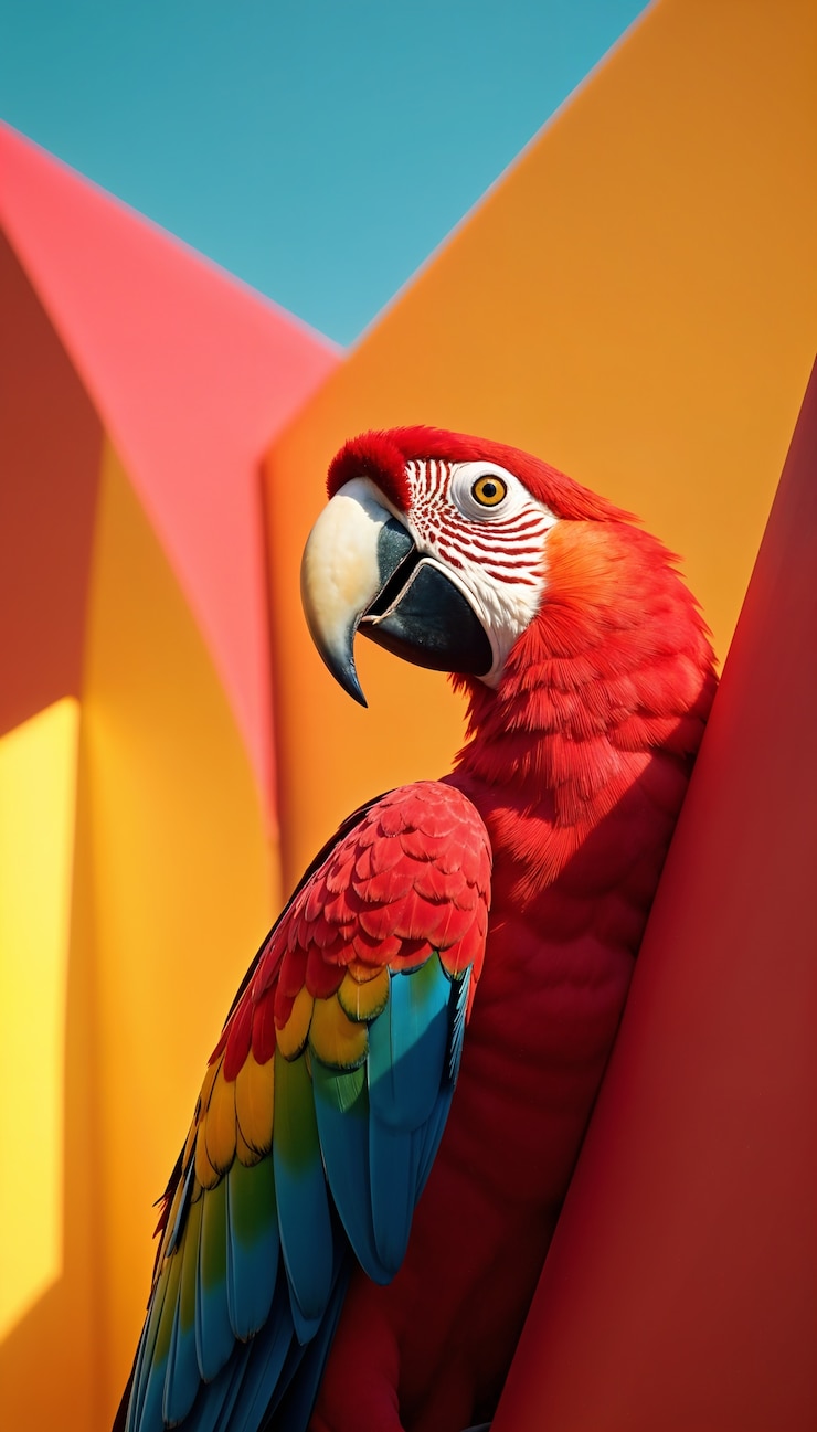 Foto gratuito un hermoso pájaro tropical de colores
