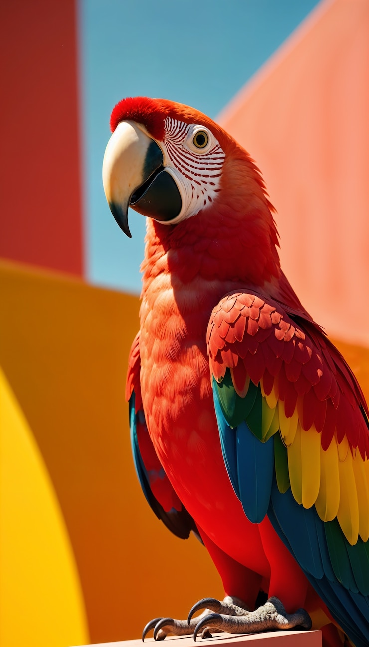 Foto gratuito un hermoso pájaro tropical de colores