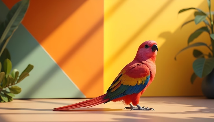 Foto gratuito un hermoso pájaro tropical de colores