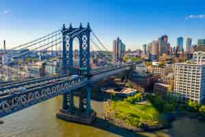 Foto gratuita hermoso puente de manhattan en nueva york, estados unidos