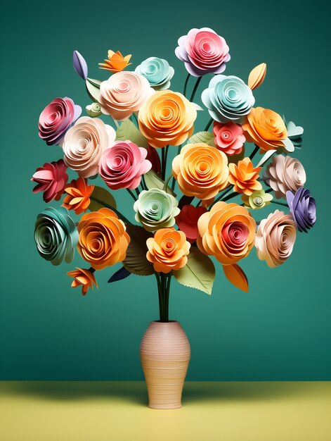 Hermoso ramo de flores en estudio