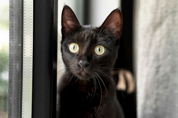 Foto gratuito hermoso retrato de gato de cerca