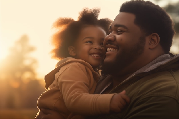 Foto gratuita un hermoso retrato de padre e hijo celebrando el día del padre.