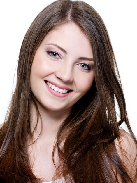 Hermoso, sonriente, mujer joven