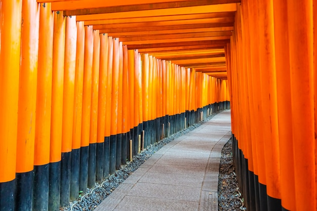 Hermoso templo santuario fushimi inari en Kioto