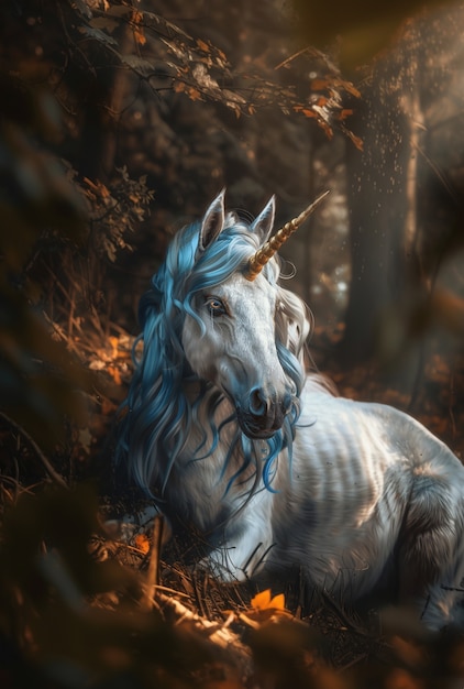Foto gratuita el hermoso unicornio con el cabello brillante