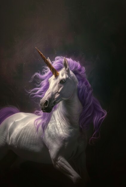 Foto gratuita el hermoso unicornio con el cabello brillante