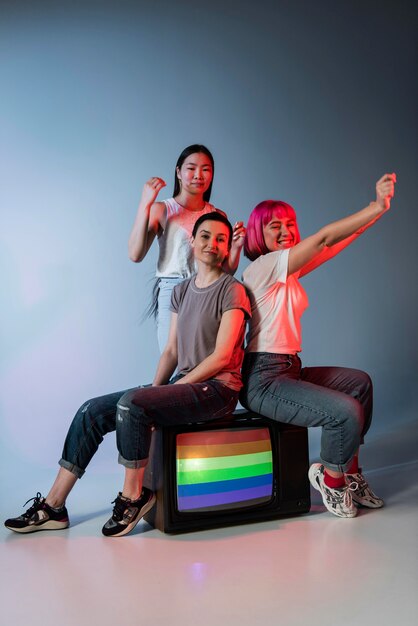 Hermosos amigos de la comunidad lgbt