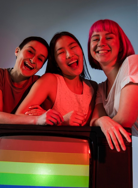 Hermosos amigos de la comunidad lgbt