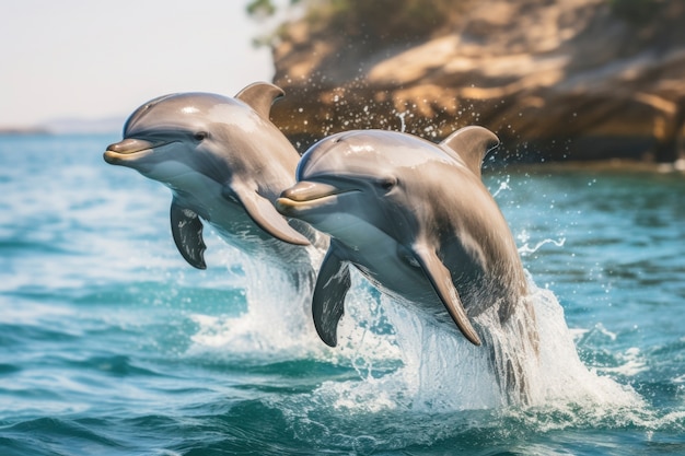 Hermosos delfines nadando