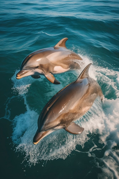 Hermosos delfines nadando