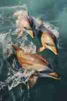 Foto gratuita hermosos delfines nadando