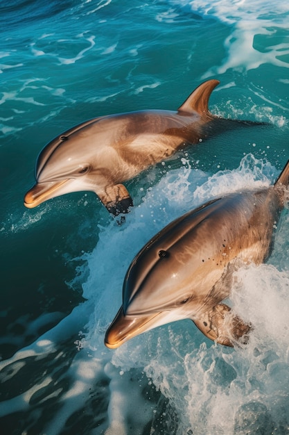 Foto gratuita hermosos delfines nadando