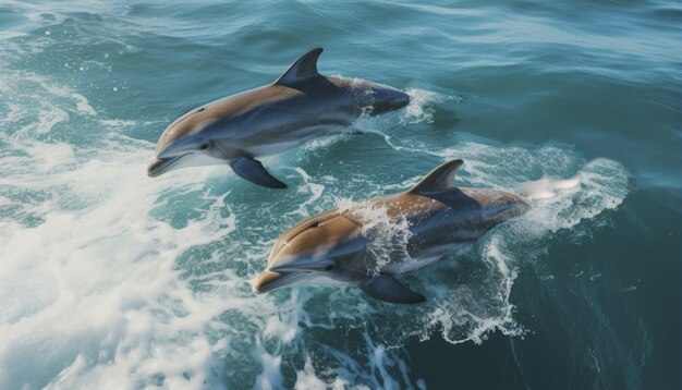 Hermosos delfines nadando