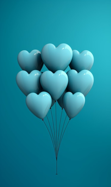 Foto gratuita hermosos globos en forma de corazón