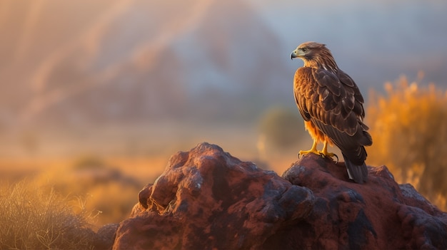 Hermosos halcones en la naturaleza