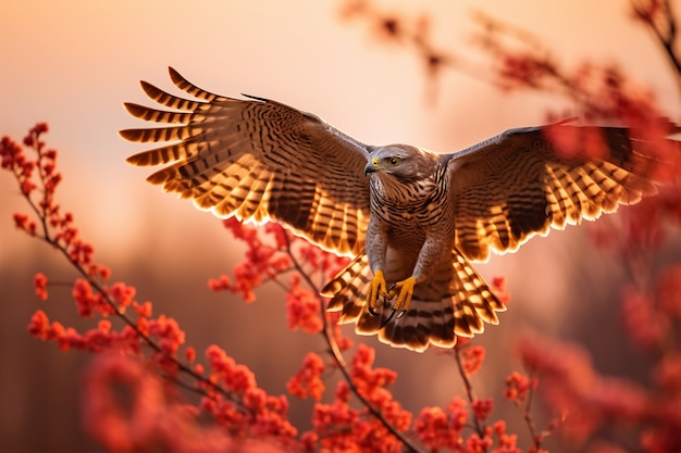 Hermosos halcones en la naturaleza