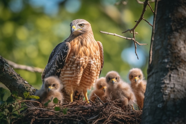 Foto gratuita hermosos halcones en la naturaleza