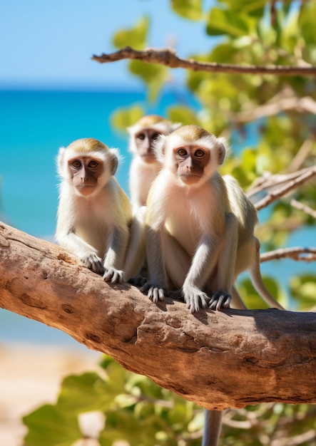 Foto gratuita hermosos monos al aire libre