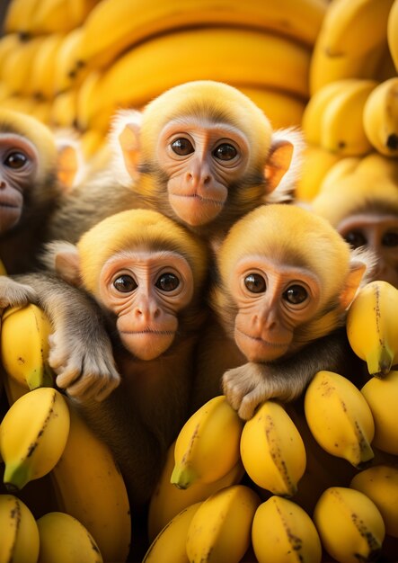 Hermosos monos al aire libre