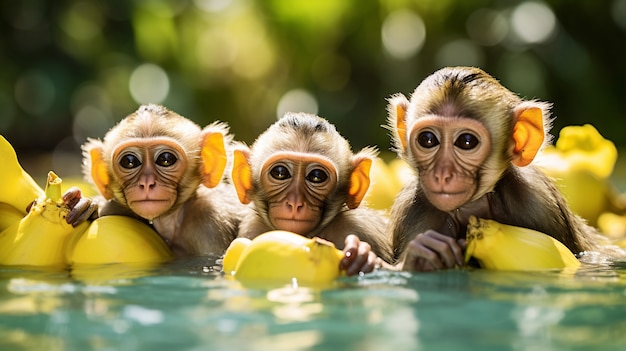 Hermosos monos al aire libre