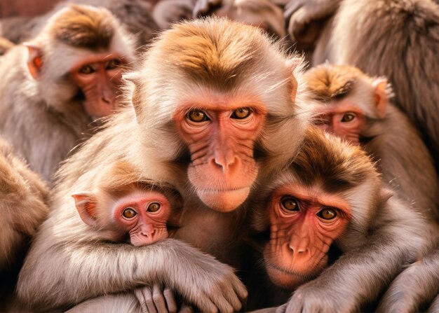 Hermosos monos al aire libre
