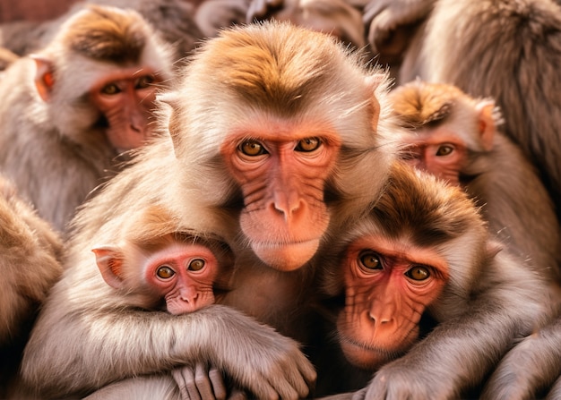 Hermosos monos al aire libre