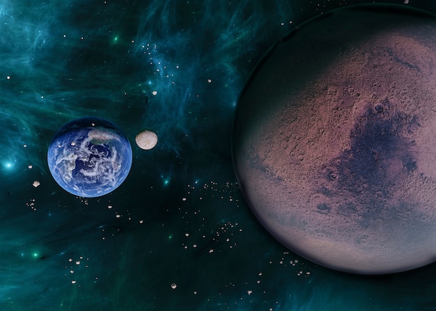Hermosos planetas en el espacio