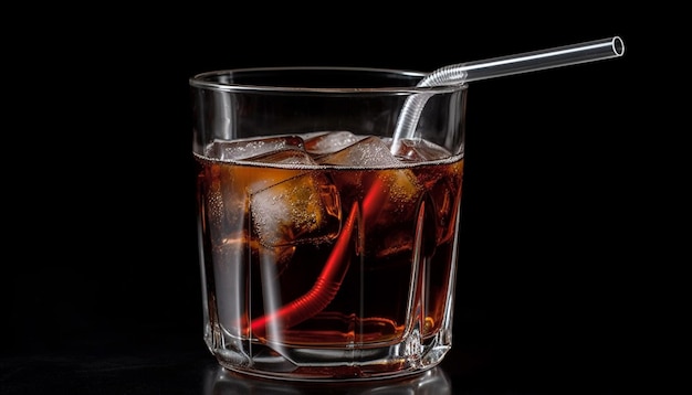 Foto gratuita hielo de whisky highball y frescura de cítricos representados generados por ia