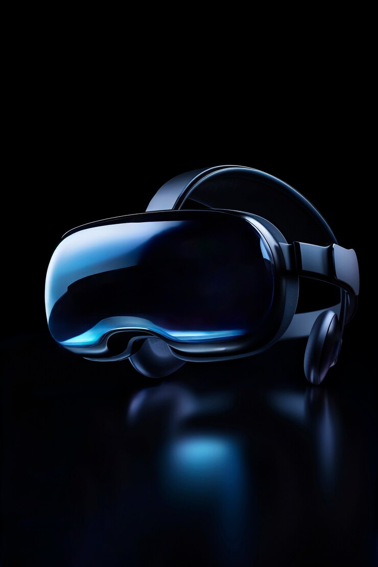 Photo Gratis high-tech ar headset surrounded by bright blue neon colors