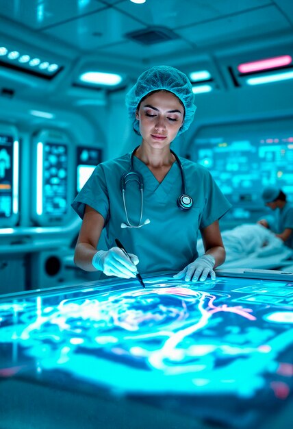 Holograma de tecnología futurista
