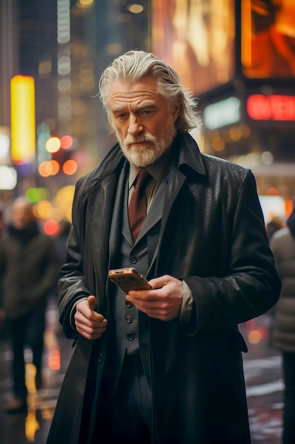 Foto gratuita hombre caminando por las calles de nueva york