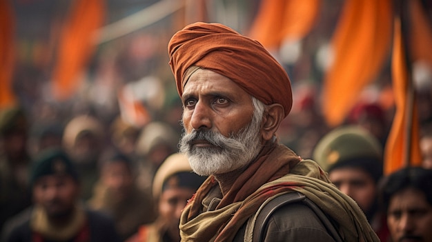 Hombre celebrando el Día de la República de la India