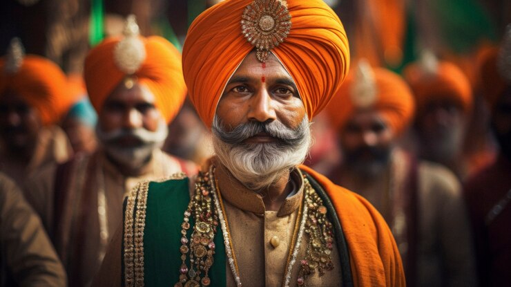 Foto gratuito hombre celebrando el día de la república de la india
