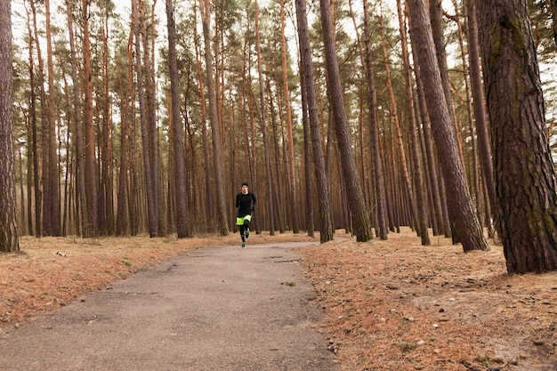 Foto gratuita hombre corriendo en bosque