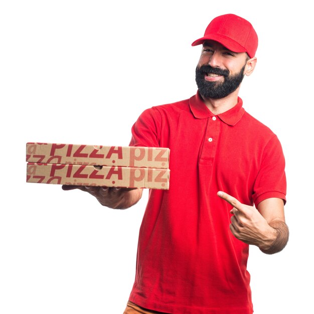 Hombre de entrega de pizza