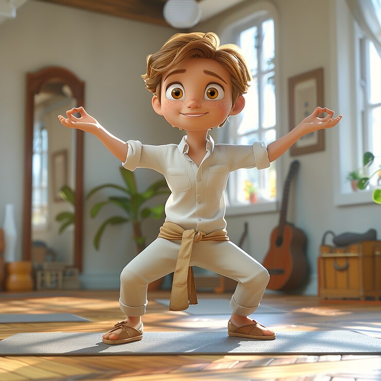 Foto gratuito hombre de fitness de dibujos animados en 3d