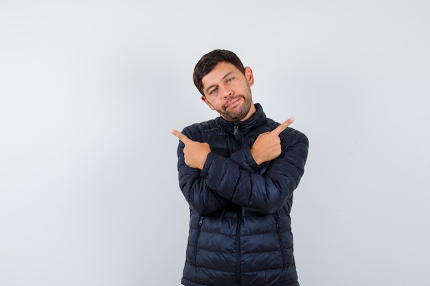 Foto gratuita hombre guapo con una chaqueta de bombardero