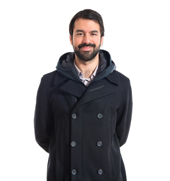 Hombre guapo sobre fondo blanco