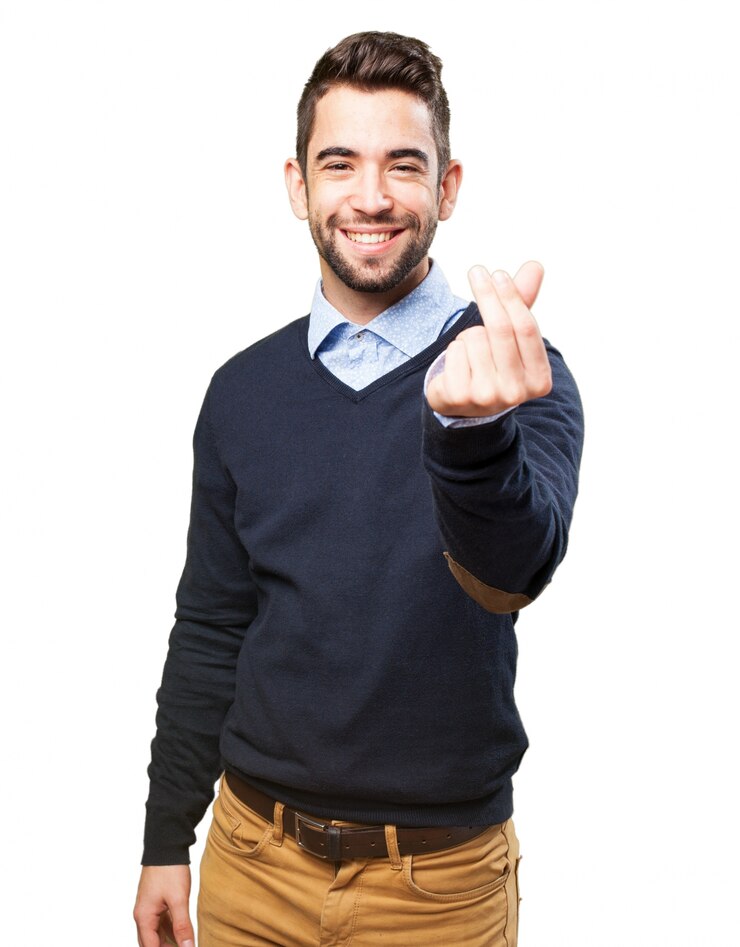 Foto gratuito hombre haciendo gesto de dinero