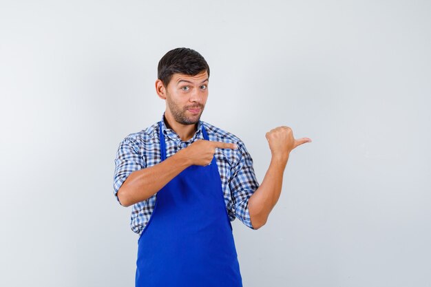 Hombre joven expresivo posando en el estudio