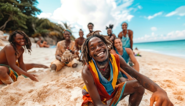 Foto gratuita hombre con miedos en jamaica