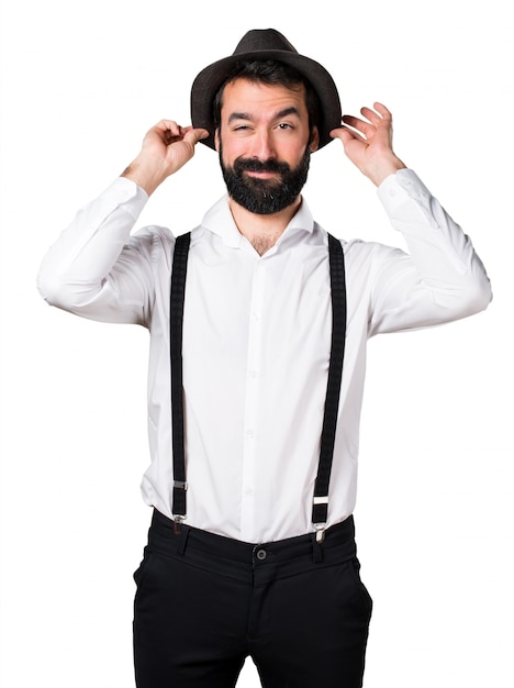 Foto gratuita hombre de moda moderno con barba