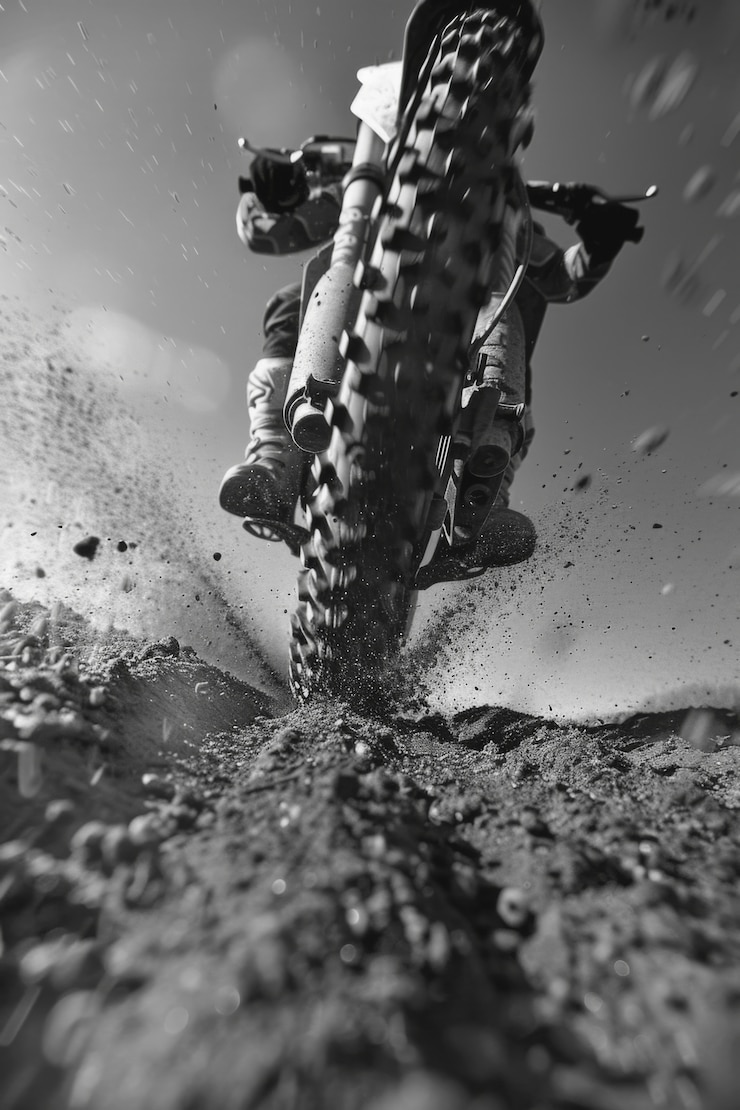 Foto gratuito hombre montando una bicicleta de tierra